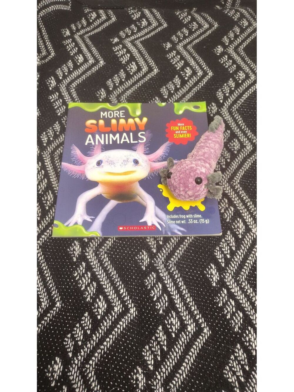 More Slimy Animals Scholastic Book + Handmade Axolotl Amigurumi Plush